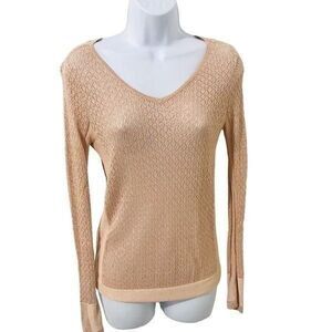 Vero moda v neck size S Light brown Knit long sleeve blouse      A390